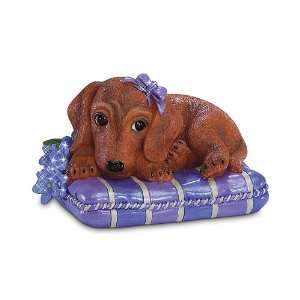  Pretty In Purple Alzheimers Research Dachshund Figurine 