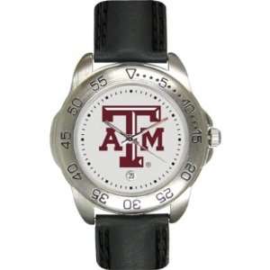  Texas A&M Aggies Suntime Sport Leather Mens NCAA Watch 