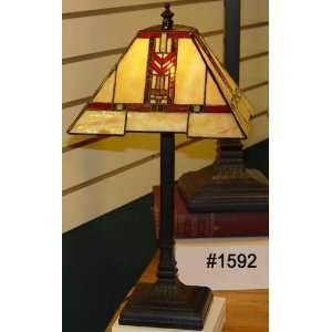 Paul Sahlin 1592 Paul Sahlin Arts & Crafts LGCHV Accent Table Lamp Red 