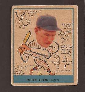 1938 Goudey Heads Up #284 Rudy York VG Tigers  