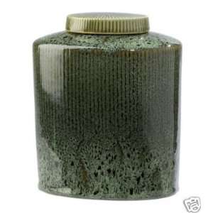  Andrea by Sadek Oval Covered Jar Container Green Mist 