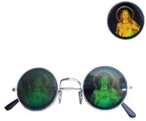 pair JESUS HOLOGRAM SUNGLASSES eyewear religious 3D  