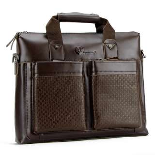 New Videng Polo Mens fashion leather shoulder bag brown Briefcase 