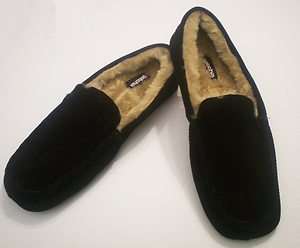   Gotcha Moccasin Style Leather Slippers faux fur insole 10,11,12 bnwts