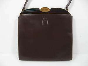 VINTAGE ROSENFELD Brown Leather Top Handle Handbag Bag  