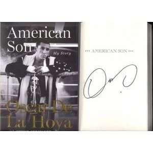  OSCAR DELAHOYA AUTOGRAPHED BOOK AMERICAN SON (BOXING 