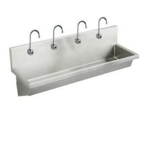  Wall Mount 14 Gauge Stainless Steel Four Station Handwash 