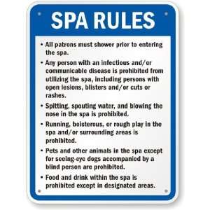  Rhode Island Spa Rules Sign High Intensity Grade, 24 x 18 