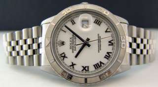 Rolex Men DateJust 36mm Thunderbird SS White Roman Dial 16264 Watch 