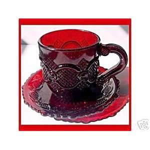  Avon Cape Cod Ruby Red Cup Saucer Set