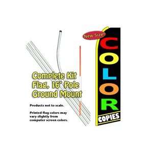  Color Copies Feather Banner Flag Kit (Flag, Pole, & Ground 