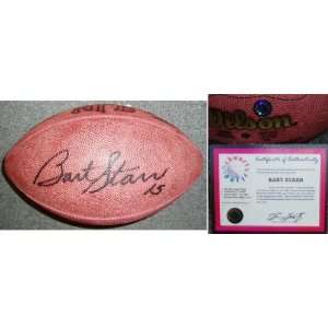 Bart Starr Signed Wilson NFL Game Football  Sports 
