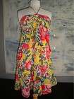 DELIAS Yellow Floral Strapless Swimsuit Cover Summer DRESS sz SMALL 