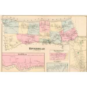  Warner & Beers 1873 Antique Street Map of Riverhead 