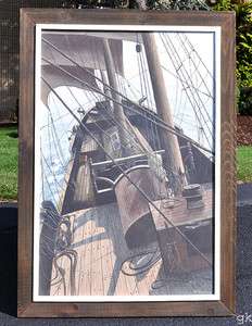 Wonderful Gerald A. Robillard Nautical Ship Oil Painting on Canvas 