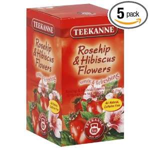 Teekanne Tea, Rose Hip & Hibiscus Flowers, 20   Teabags, (Pack of 5 