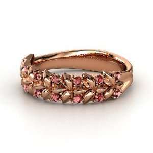 Laurel Ring, 14K Rose Gold Ring with Red Garnet Jewelry