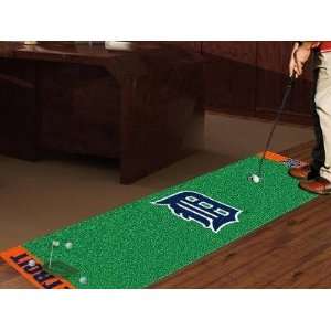 Detroit Tigers Golf Putting Green Runner Area Rug  Sports 