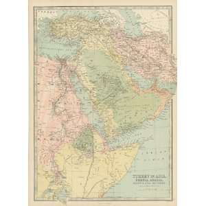  Bartholomew 1881 Antique Map of Turkey in Asia Kitchen 