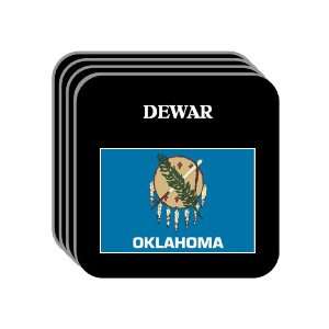 US State Flag   DEWAR, Oklahoma (OK) Set of 4 Mini Mousepad Coasters