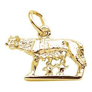  Rembrandt Charms Romulus and Remus Charm, Gold Plated 