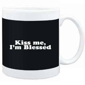    Mug Black  Kiss me, Im blessed  Adjetives