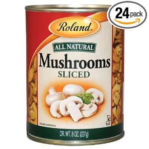 Roland Sliced Mushrooms, 8 Ounce Tins (Pack of 24)  