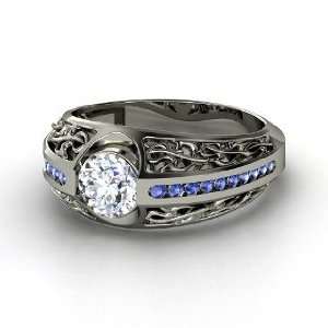  Vintage Romance Ring, Round Diamond Platinum Ring with 