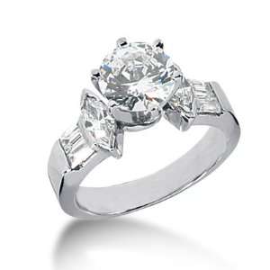  1.4 Ct Diamond Engagement Ring Marquise Channel Accent 14k 