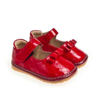 NEW Girls, Toddler Red Leather Lining Squeaky Shoes  