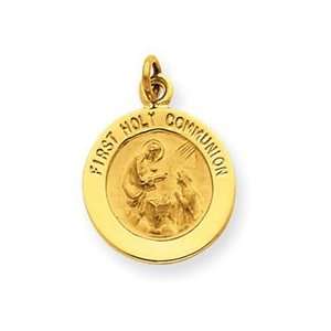  14k Yellow Gold First Communion Medal Charm Jewelry