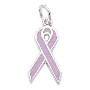  Rembrandt Charms Breast Cancer Charm, 14K White Gold 