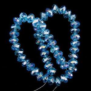  8mm faceted rainbow blue crystal beads 11 roundel