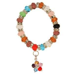  Multi Color Flower Crystal Bubble Bracelet Jewelry