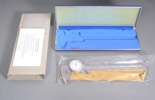   NIB 1970S VINTAGE Stainless Steel Precision 6 Dial Caliper Hard Case