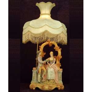    22 Capodimonte Man and Woman on Steps Lamp