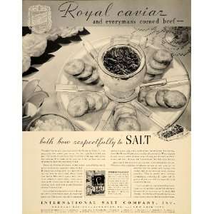  1939 Ad Caviar Corned Beef International Salt Company 