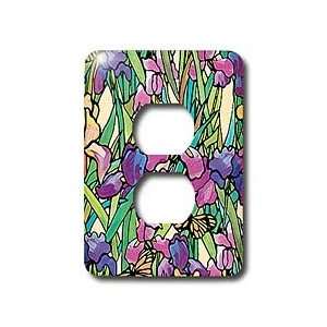  Dinas Designs Floral   Iris   Light Switch Covers   2 plug 