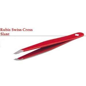 Rubis Red Swiss Cross Slant Tweezers Beauty
