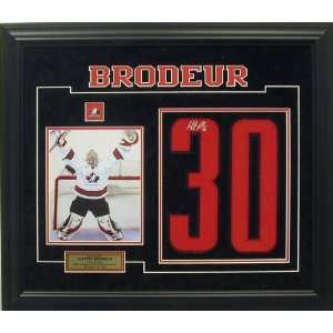 Brodeur auto. numbers.   Framed NHL Photos, Plaques and Collages 