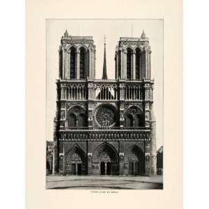  1910 Print Notre Dame Paris Cathedral Gothic Flying Buttress 