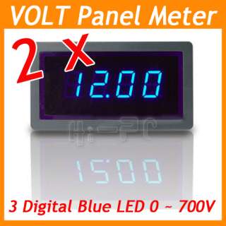   Digital Blue LED DC 0 ~ 700V Voltage Volt Panel Meter Voltmeters USA