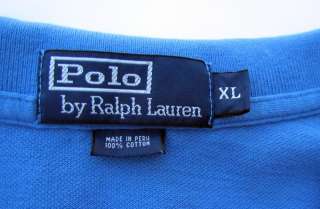 Vtg POLO Ralph Lauren Crest Long Sleeve Shirt 1967 Deer Pocket Blue LS 
