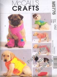 Pattern Sewing McCalls Pet Dog Cat Coat Scarf Hood Leg Warmers NEW 