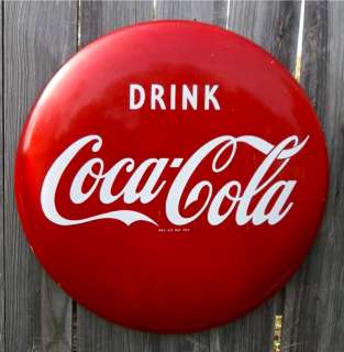   Drink Coca Cola 24 Button Metal Porcelain Sign   Coke Soda Pop  