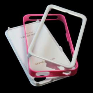 Fashion White Polka Dots 3in1 Gel Plastic Case Cover for iPhone 4 4S 