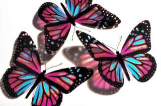 3D PINK BLUE Butterfly Kids Room Wall Art Decoration  