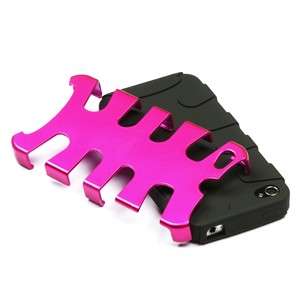 HOT PINK/BLACK Hybrid Fishbone Phone Snap On Cover Case for APPLE 