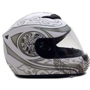 PGR Full Face Motorcycle Helmet DOT Approved (XX Large, Matte White 