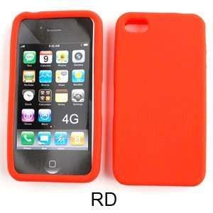 Apple iPhone 4 Deluxe Silicone Skin, Red Hard Case,Cover,Faceplate 